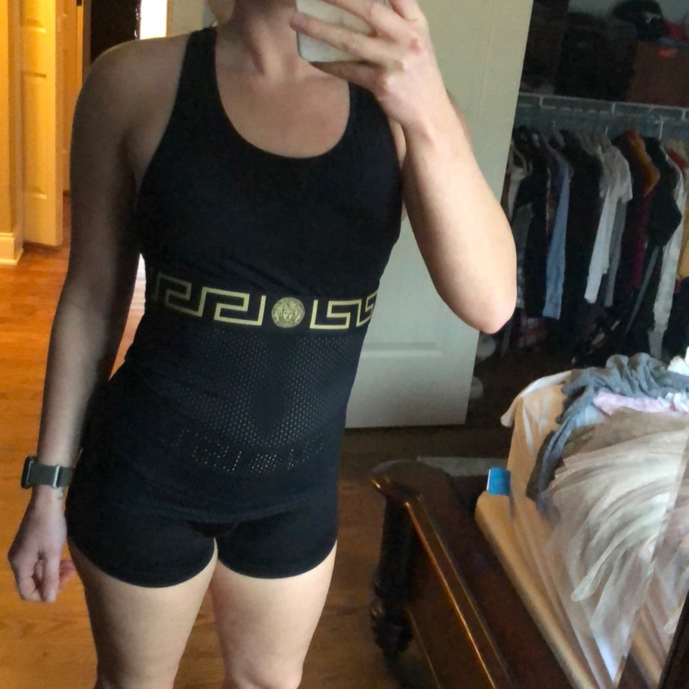 Black Versace workout top